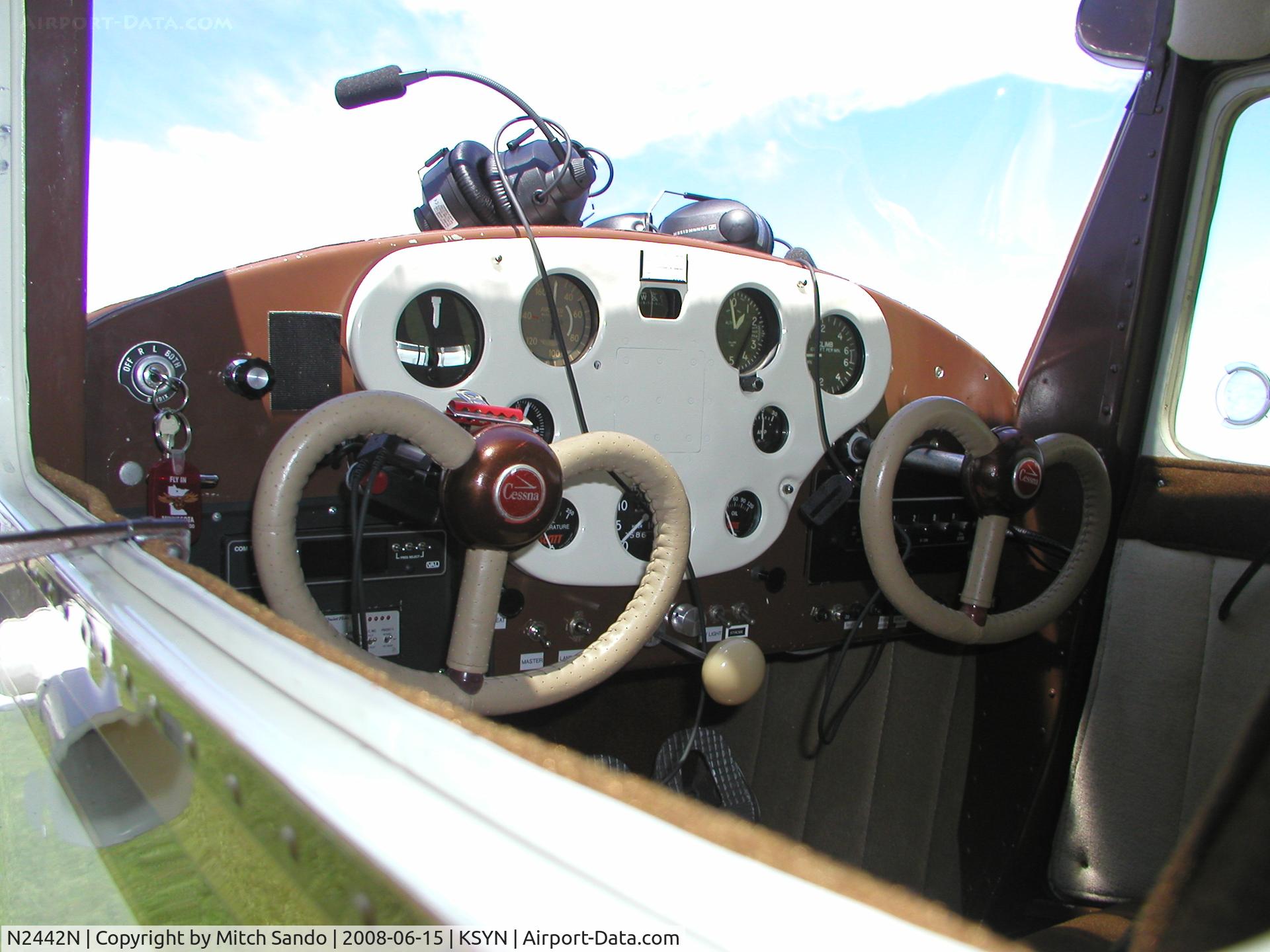 N2442N, 1947 Cessna 120 C/N 12695, Stanton Father's Day Fly-In 2008.
