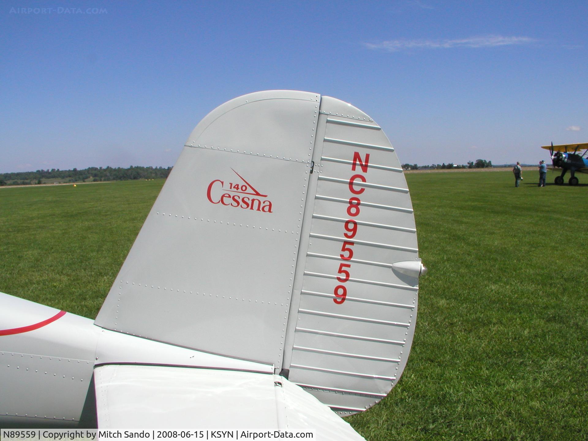 N89559, 1946 Cessna 140 C/N 8599, Stanton Father's Day Fly-In 2008.