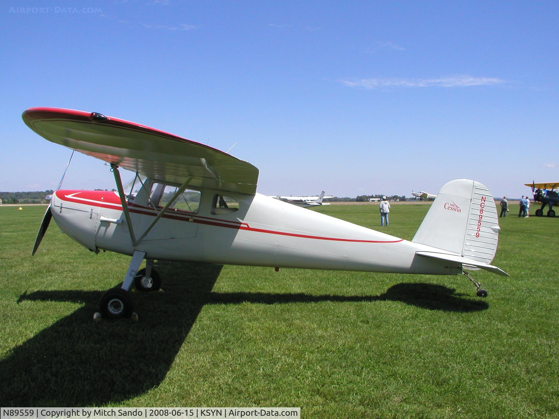 N89559, 1946 Cessna 140 C/N 8599, Stanton Father's Day Fly-In 2008.