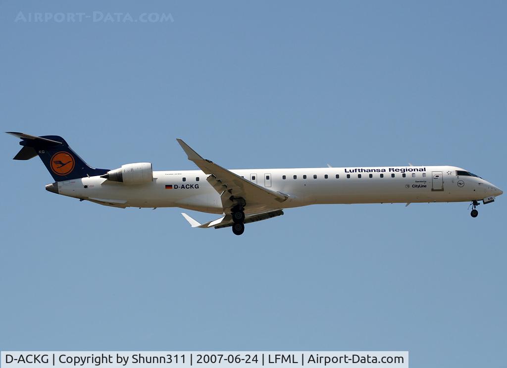 D-ACKG, 2006 Bombardier CRJ-900LR (CL-600-2D24) C/N 15084, Landing rwy 32R...