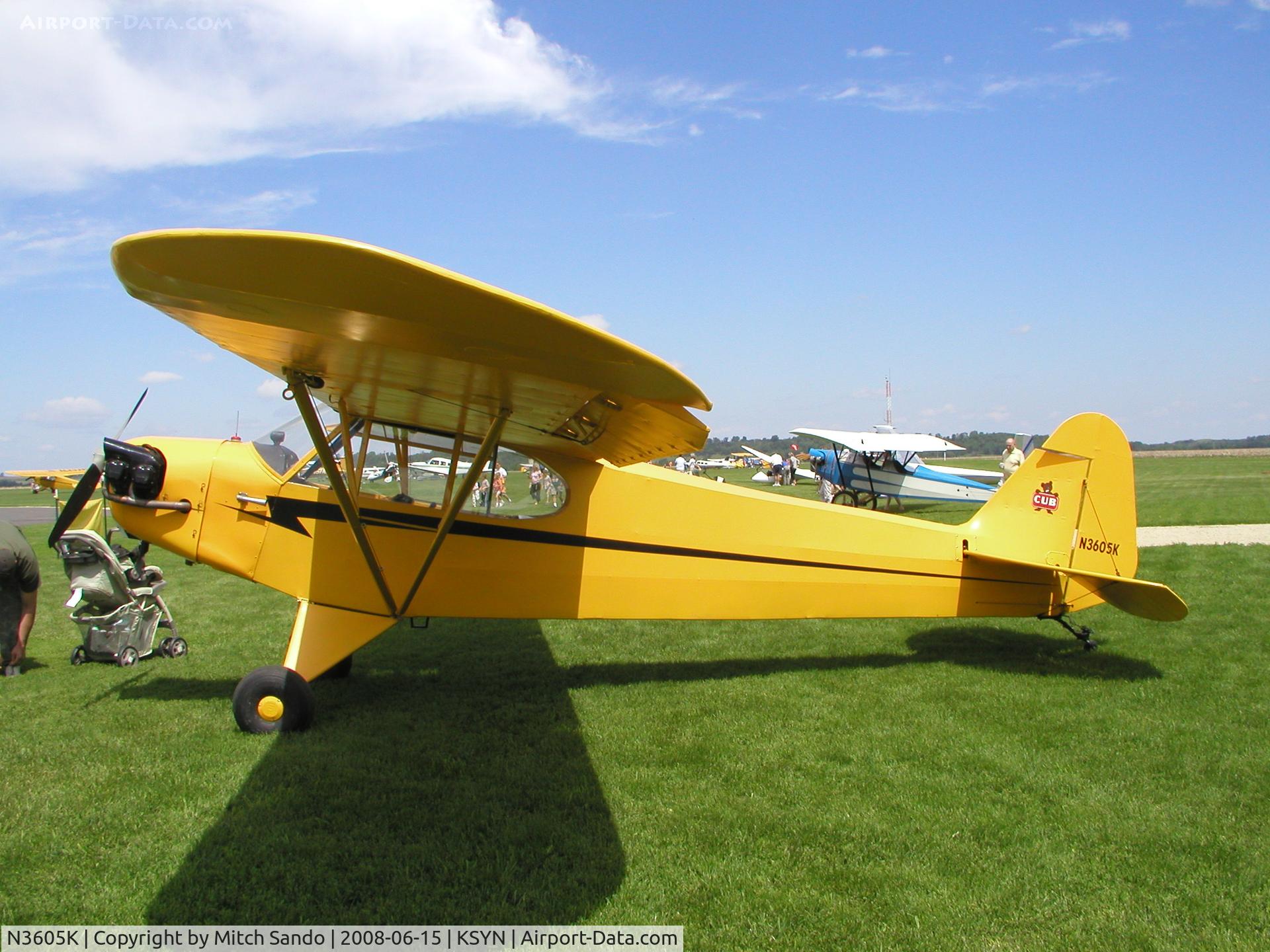 N3605K, 1946 Piper J3C-65 Cub C/N 22306, Stanton Father's Day Fly-In 2008.