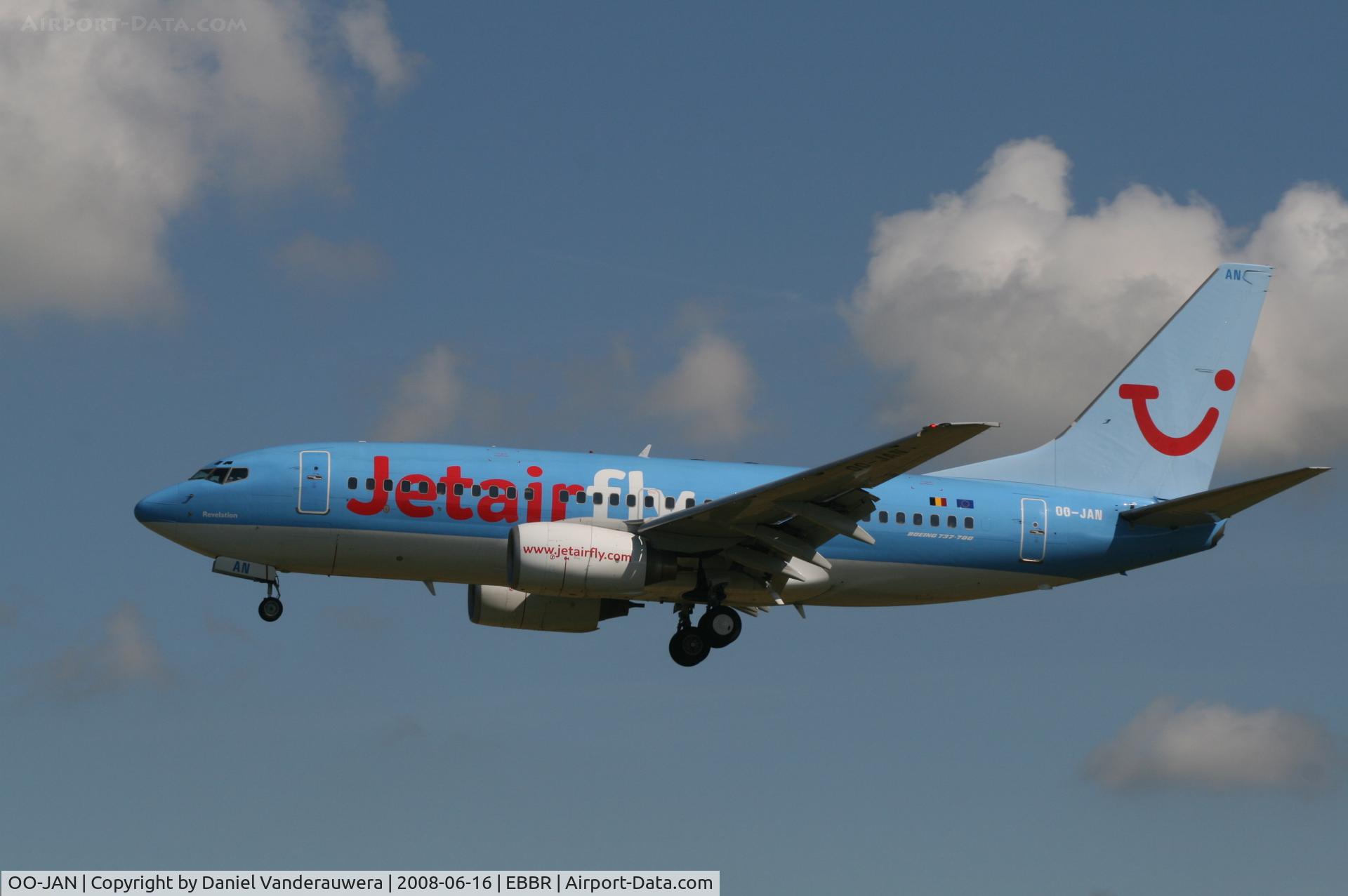 OO-JAN, 1999 Boeing 737-76N C/N 28609, arrival of flight JAF1728 to rwy 25L