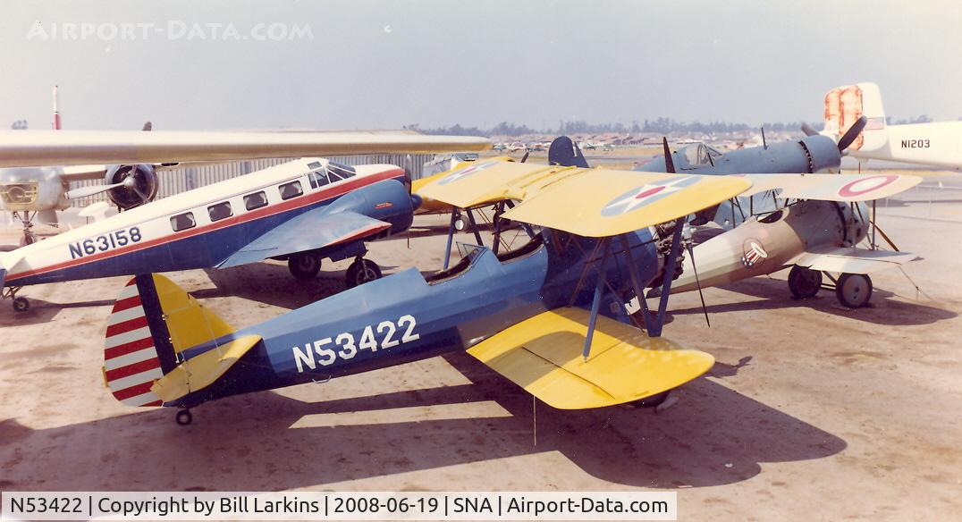 N53422, 1941 Boeing A75N1(PT17) C/N 75-1652, Part of the Movieland of the Air Museum in July 1964.