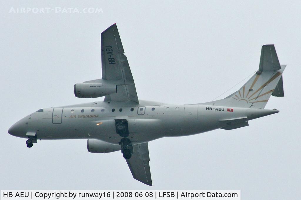 HB-AEU, 2002 Fairchild Dornier 328-300 328JET C/N 3199, Air Engiadina landing rwy 34
