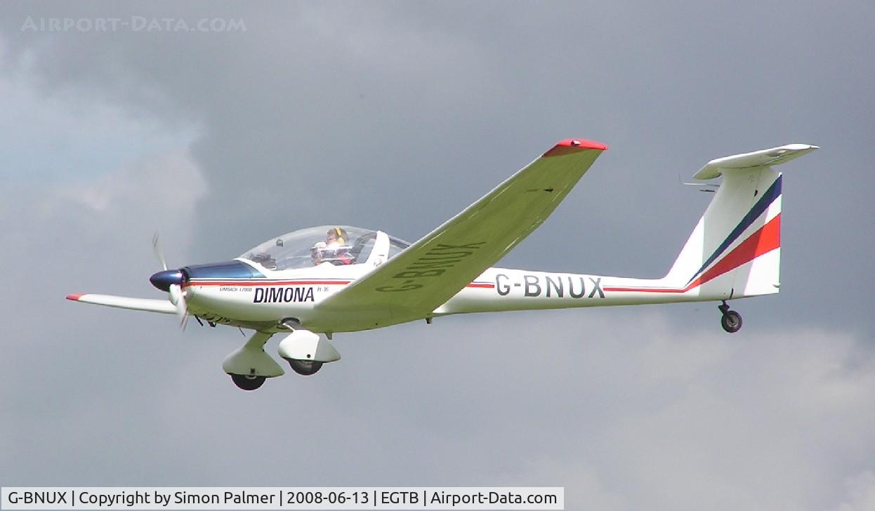 G-BNUX, 1987 Hoffmann H-36 Dimona C/N 36236, Dimona landing at Booker