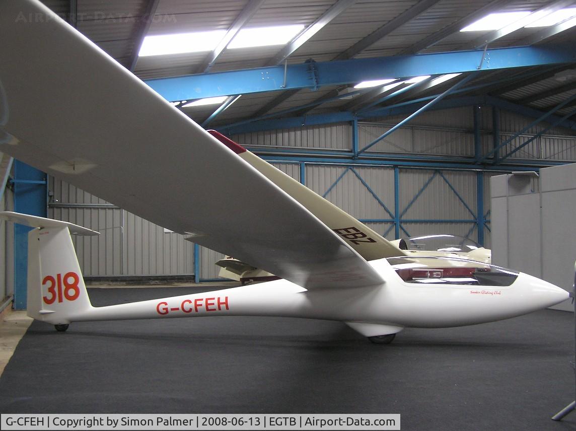 G-CFEH, 1986 Centrair C101 Pegase C/N 101-00268/2, Centrair Pegase in hangar at Booker