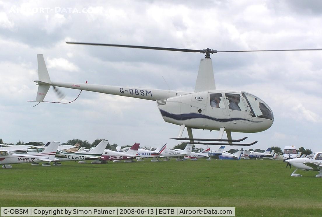 G-OBSM, 2001 Robinson R44 Raven C/N 1030, Visiting helicopter at Aero Expo