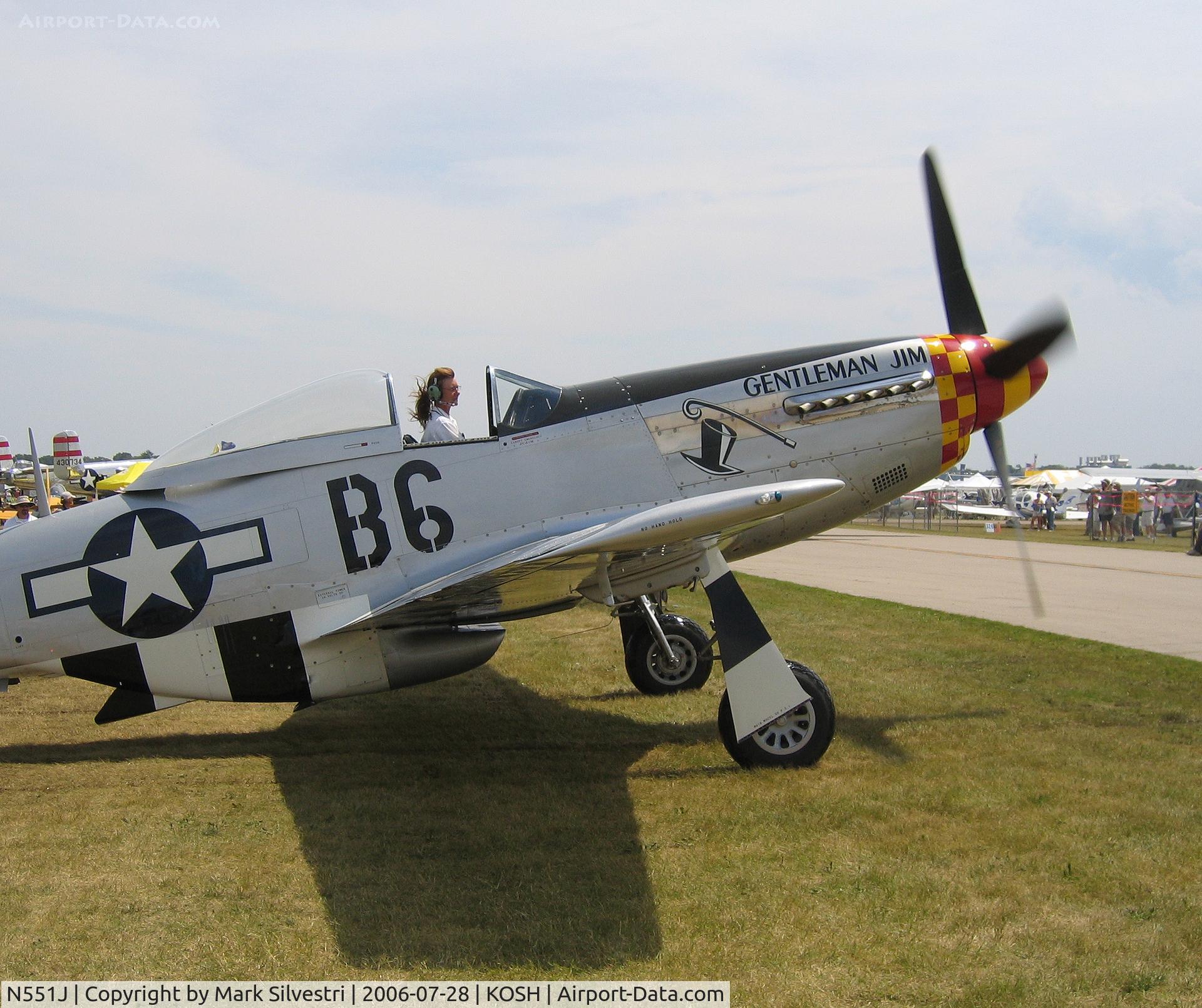 N551J, 1957 North American P-51D Mustang C/N 44-74230, Oshkosh 2006