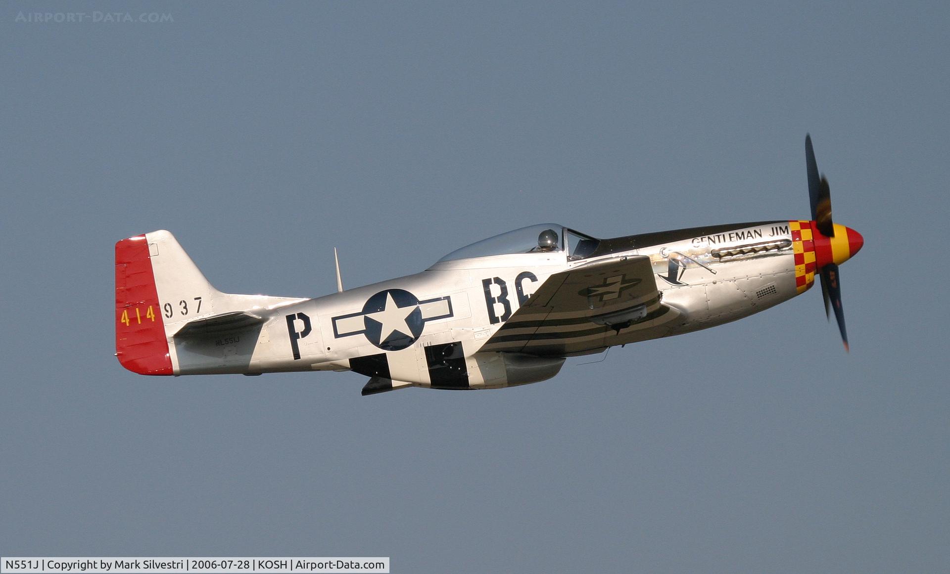 N551J, 1957 North American P-51D Mustang C/N 44-74230, Oshkosh 2006