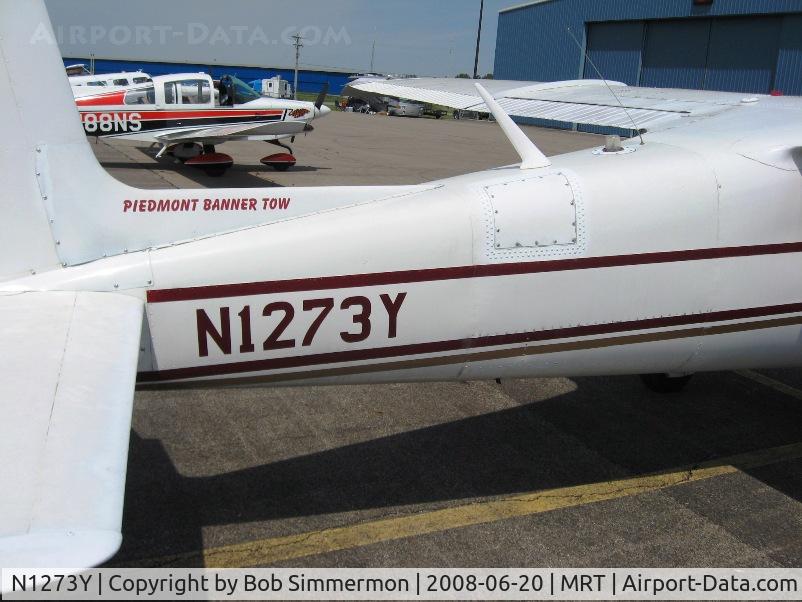 N1273Y, 1962 Cessna 150B C/N 15059673, 160 HP Cessna 150 on the ramp at Marysville, OH.  Battery access detail.