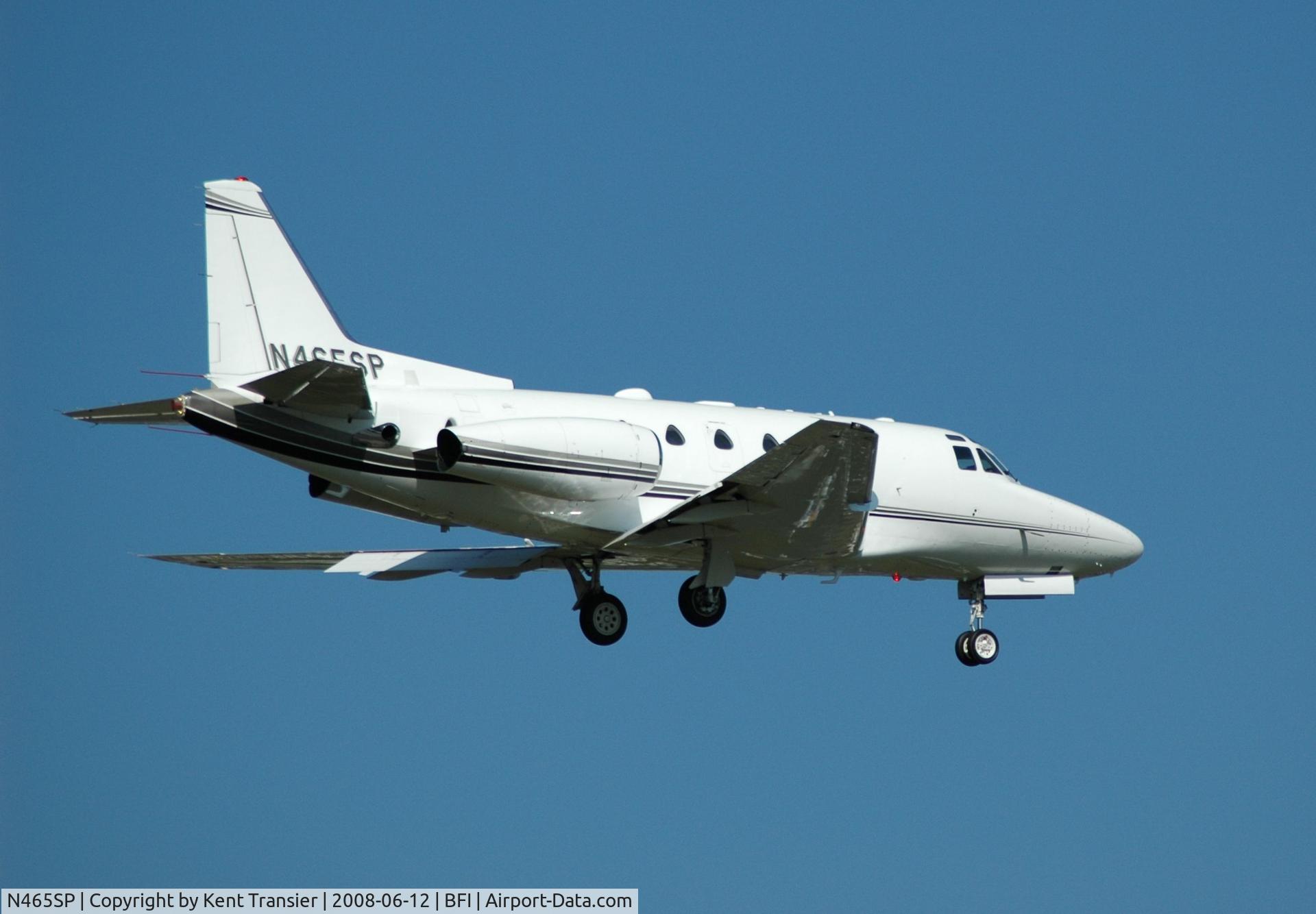 N465SP, 1981 Rockwell International NA-265-65 Sabreliner 65 C/N 465-72, Final approach at Boeing Field