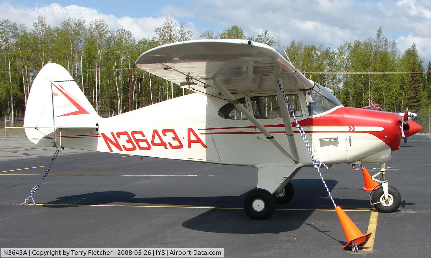 N3643A, 1953 Piper PA-22-135 Tri-Pacer C/N 22-1901, 1953 Piper PA-22-135