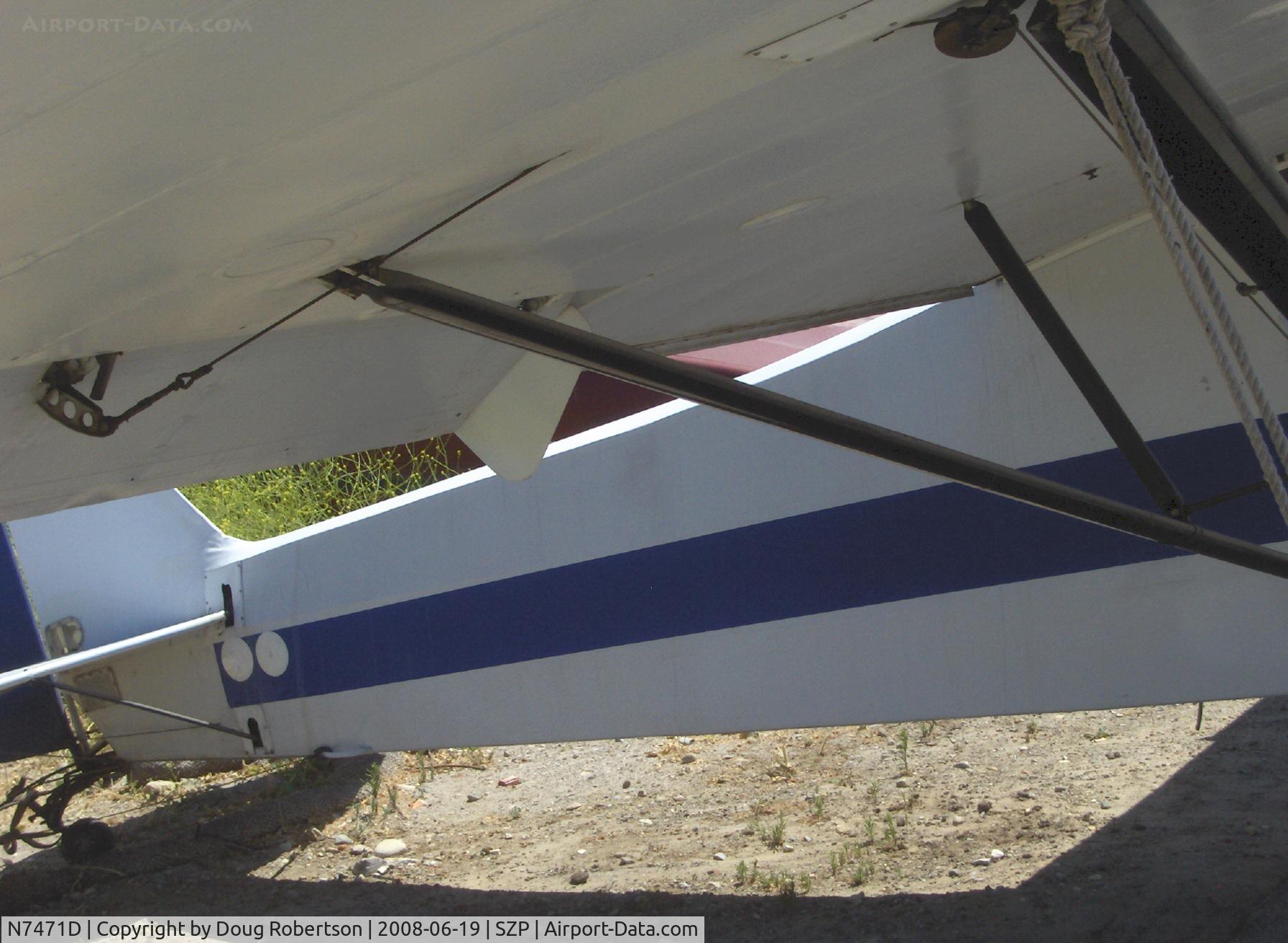 N7471D, 1957 Piper PA-18A-150 Super Cub C/N 18-5806, 1957 Piper PA-18A-150 SUPER CUB, Lycoming O-320 150 Hp, aileron fence