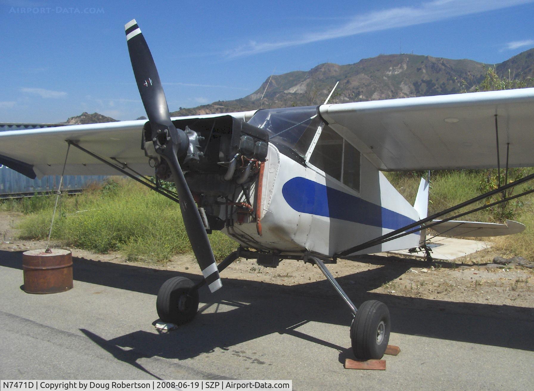 N7471D, 1957 Piper PA-18A-150 Super Cub C/N 18-5806, 1957 Piper PA-18A-150 SUPER CUB, Lycoming O-320 150 Hp operated uncowled, Restricted class
