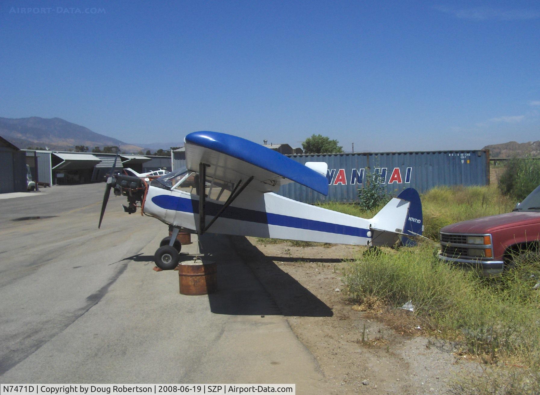 N7471D, 1957 Piper PA-18A-150 Super Cub C/N 18-5806, 1957 Piper PA-18A-150 SUPER CUB, Lycoming O-320 150 Hp operated uncowled, Restricted class