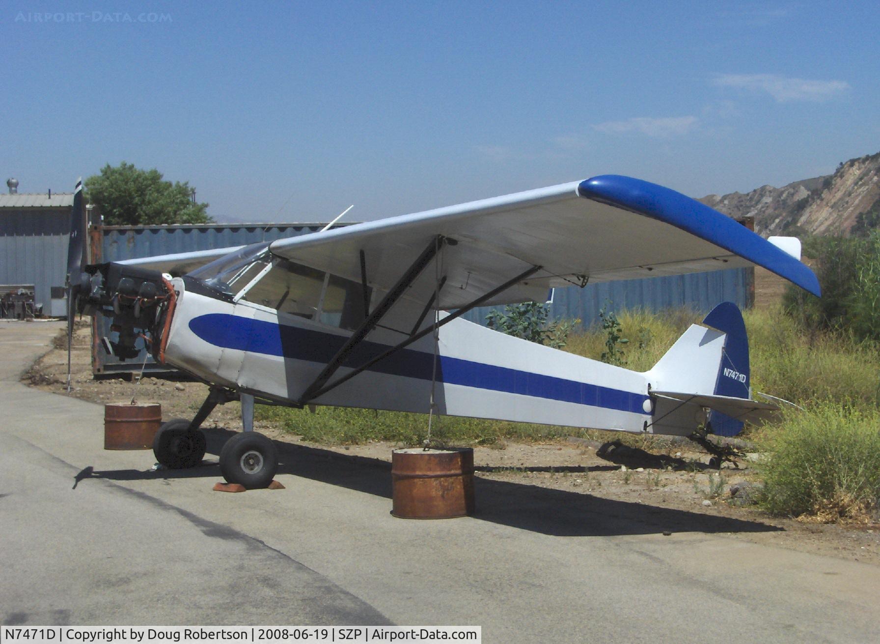 N7471D, 1957 Piper PA-18A-150 Super Cub C/N 18-5806, 1957 Piper PA-18A-150 SUPER CUB, Lycoming O-320 150 Hp operated uncowled, Restricted class