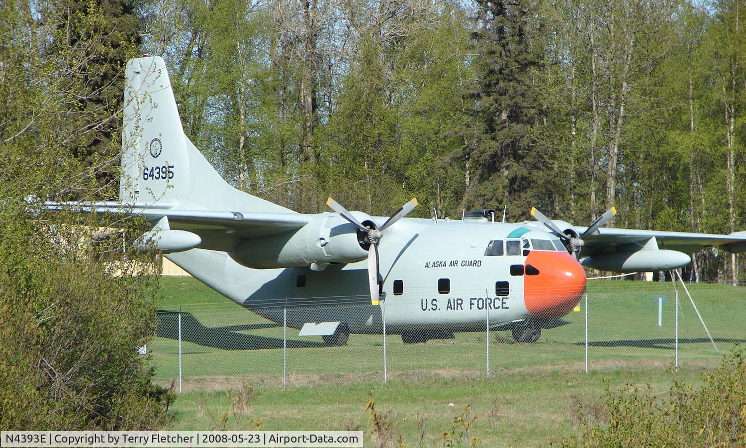 N4393E, 1956 Fairchild C-123B Provider C/N 20295, This Fairchild C-123 sits in the grounds of Kulis National Guard Base wearing its serial (5)64395