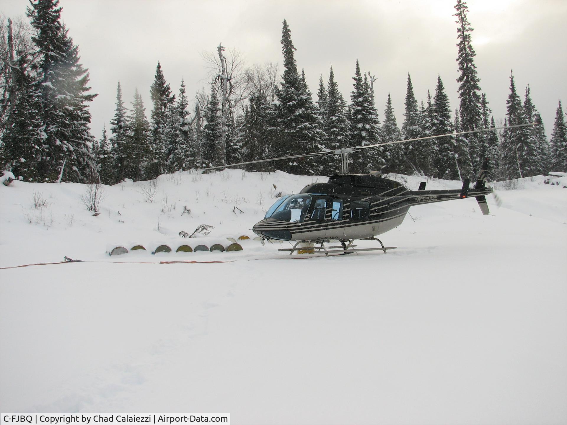C-FJBQ, 1978 Bell 206L-1 LongRanger II C/N 45195, Shut down @ fuel cache during diamond drill move
