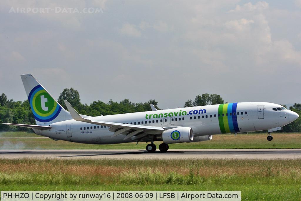 PH-HZO, 2007 Boeing 737-8K2 C/N 34169, Transavia Boeing 737-800 arriving from AMS EURO 08 - burning rubber