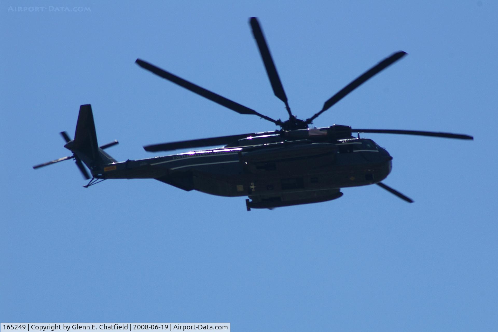 165249, Sikorsky CH-53E Super Stallion C/N 65-643, Flying over North Liberty, IA as part of Presidential fleet.