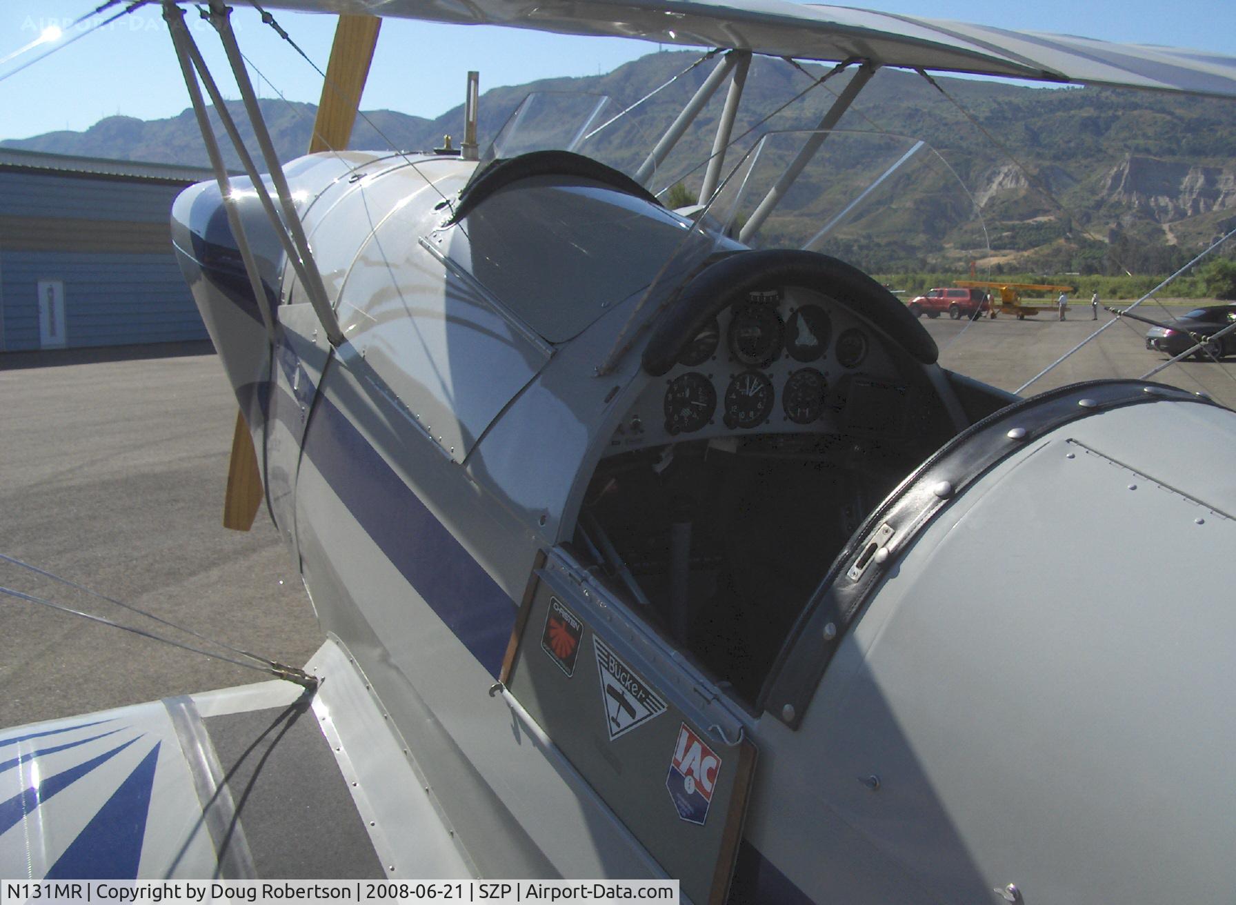 N131MR, 1954 Bucker E3B Jungmann C/N 468, 1954 Bucker-Jungmann E3B, Lycoming O&VO-360 180 Hp upgrade with Ellison throttle body injection, cockpits-front covered flush