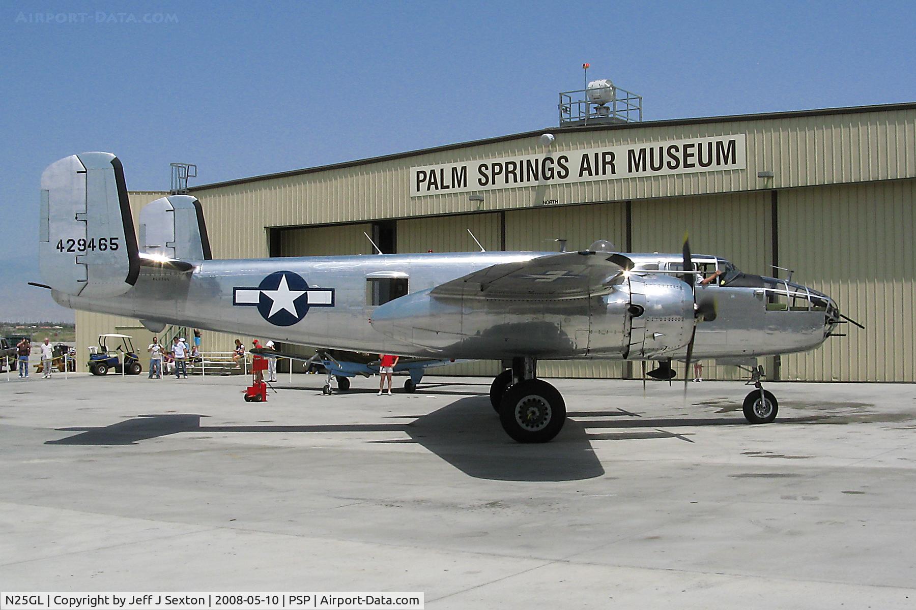 N25GL, 1944 North American TB-25N Mitchell C/N 44-29465 (108-32740), Arriving at Palm Springs Air Museum