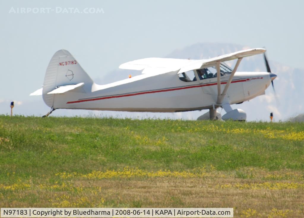 N97183, 1946 Stinson 108-1 Voyager C/N 108-183, Position and hold for 17L.