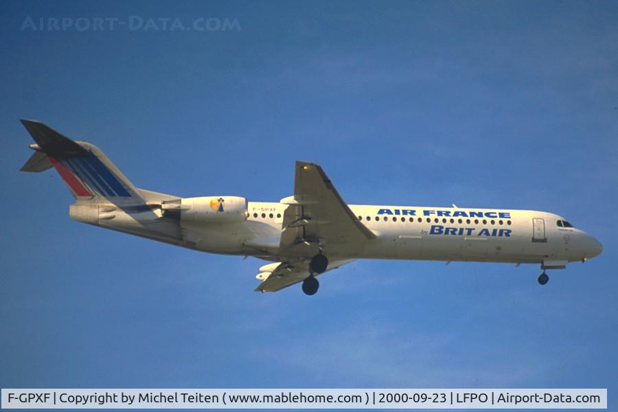 F-GPXF, 1991 Fokker 100 (F-28-0100) C/N 11330, Brit Air for Air France