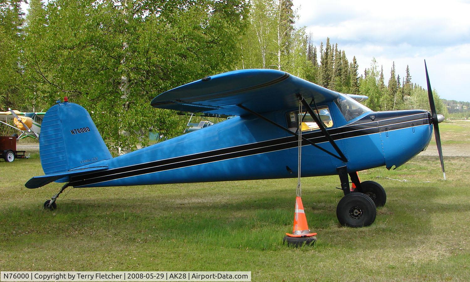 N76000, 1946 Cessna 120 C/N 10394, 1946 Cessna 120 at Chena Marina , Fairbanks