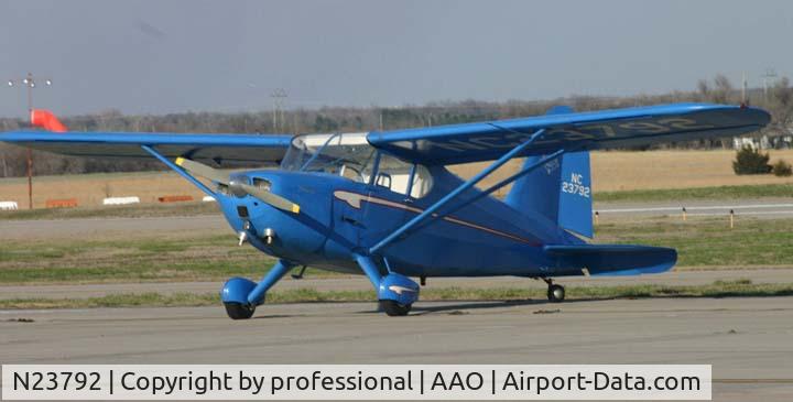 N23792, 1939 Stinson HW75 Voyager C/N 7247, taken at Jabara Airport, Wichita, Kansas