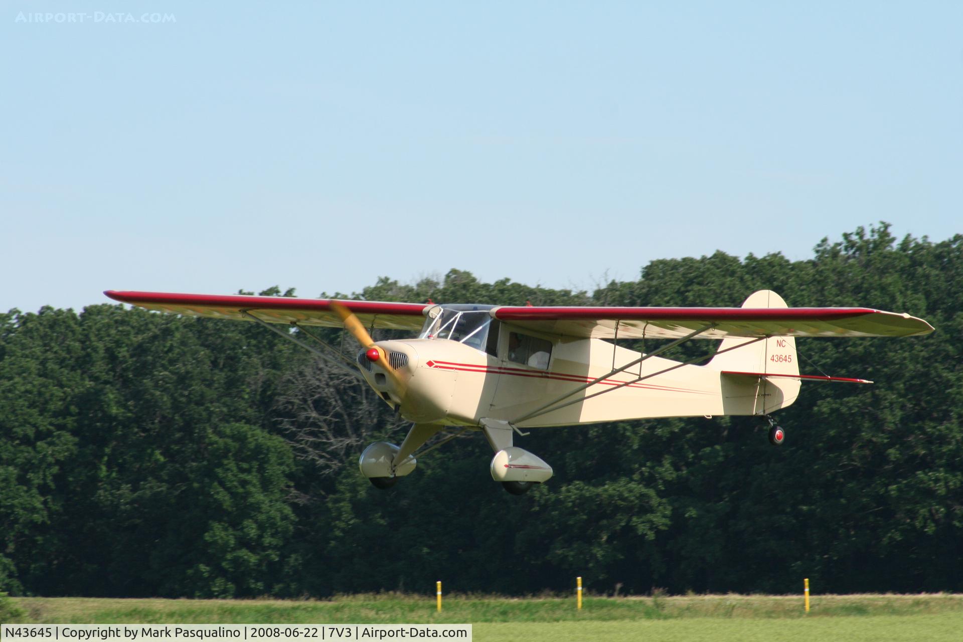 N43645, Taylorcraft BC12-D C/N 7304, Taylorcraft BC12-D