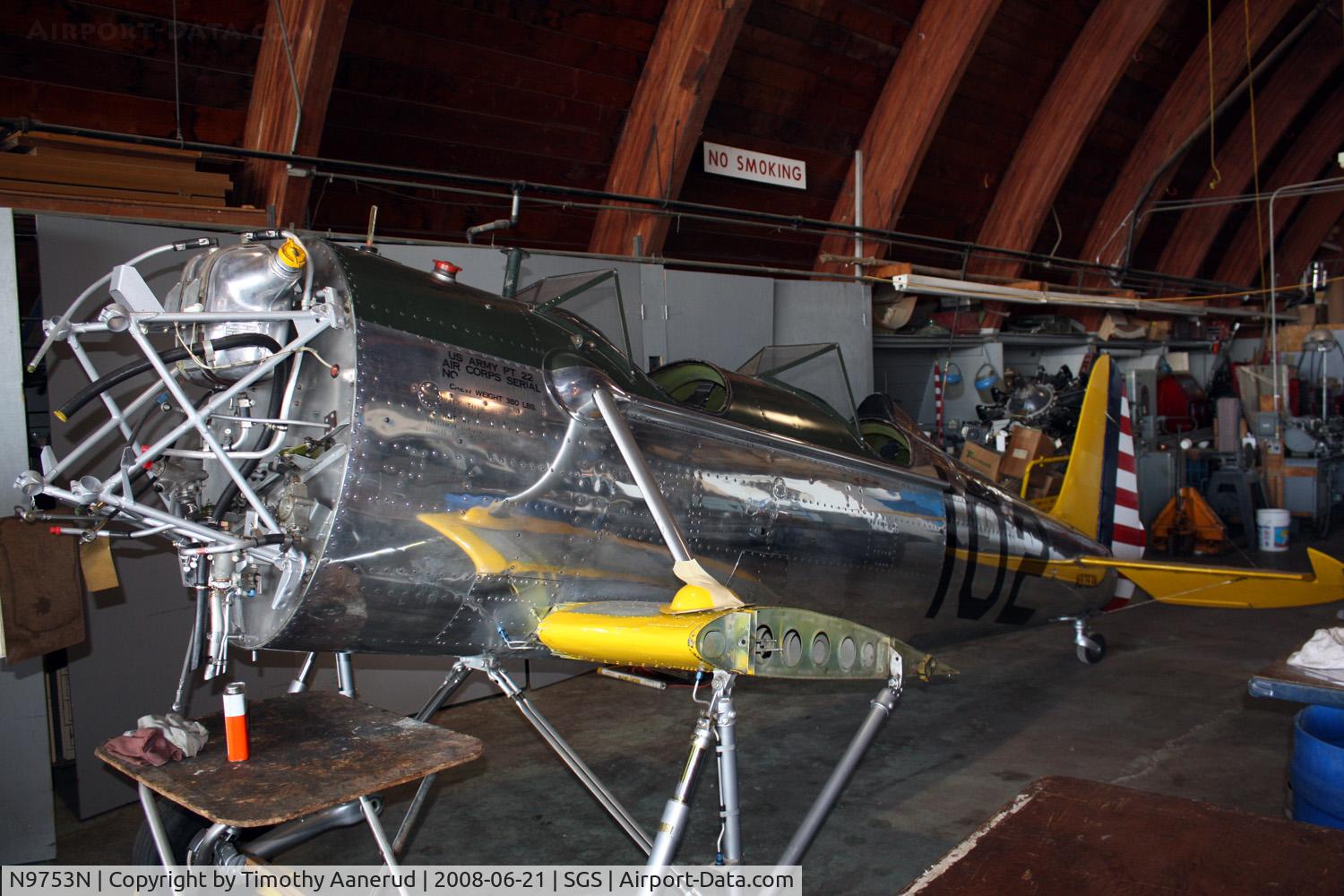 N9753N, 1941 Ryan Aeronautical PT22 C/N 1023, CAF Minnesota Wing's recently acquired PT-22.  Engine is out for overhaul.
