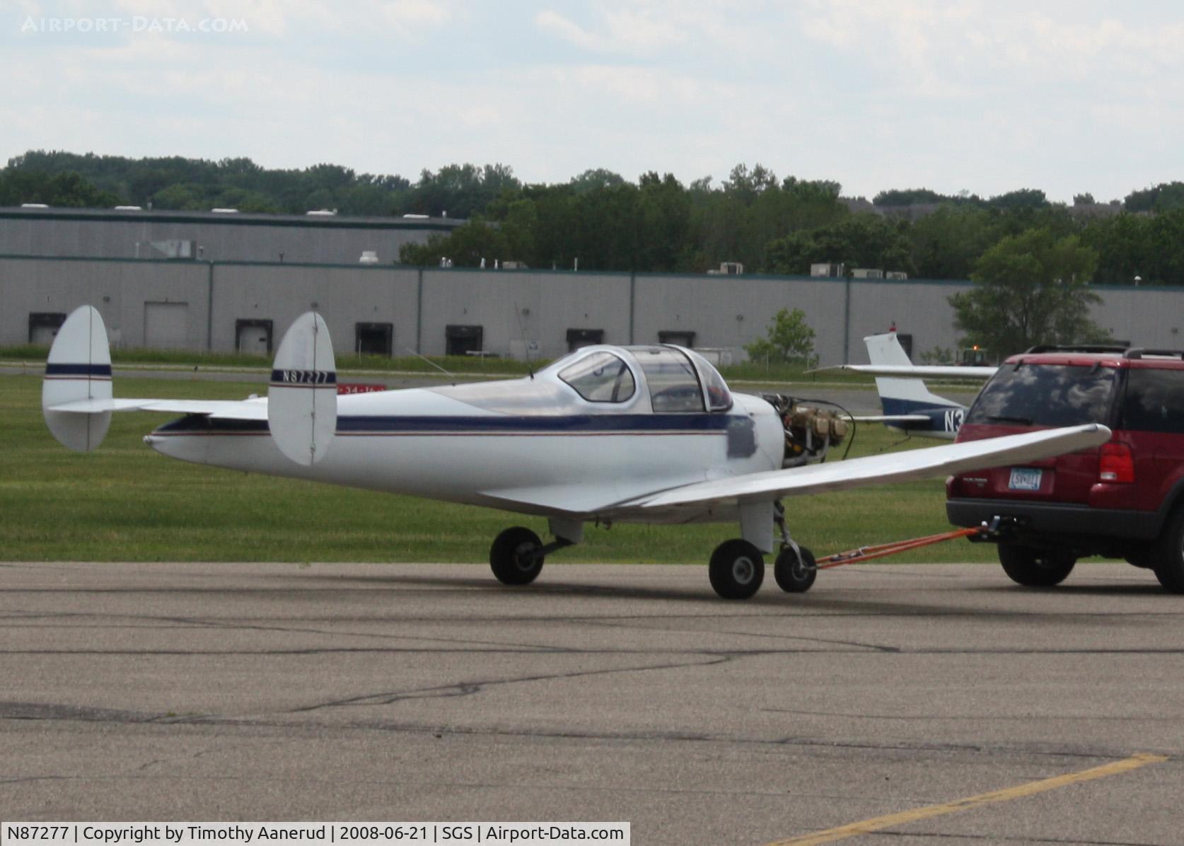 N87277, 1946 Erco 415C Ercoupe C/N 450, Ercoupe being towed at South Saint Paul. 1946 Ercoupe 415-C, c/n 450