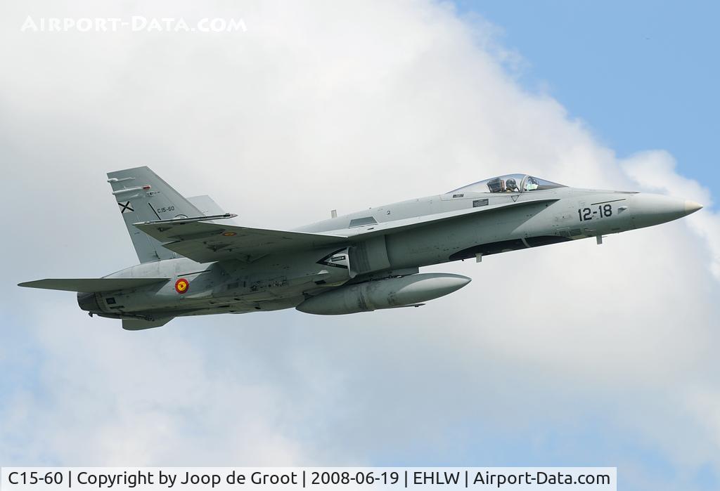 C15-60, 1989 McDonnell Douglas EF-18A+ Hornet C/N 0842/A582, On the arrival day for the air show the Spanish Hornets made one low pass over the airfield before landing.