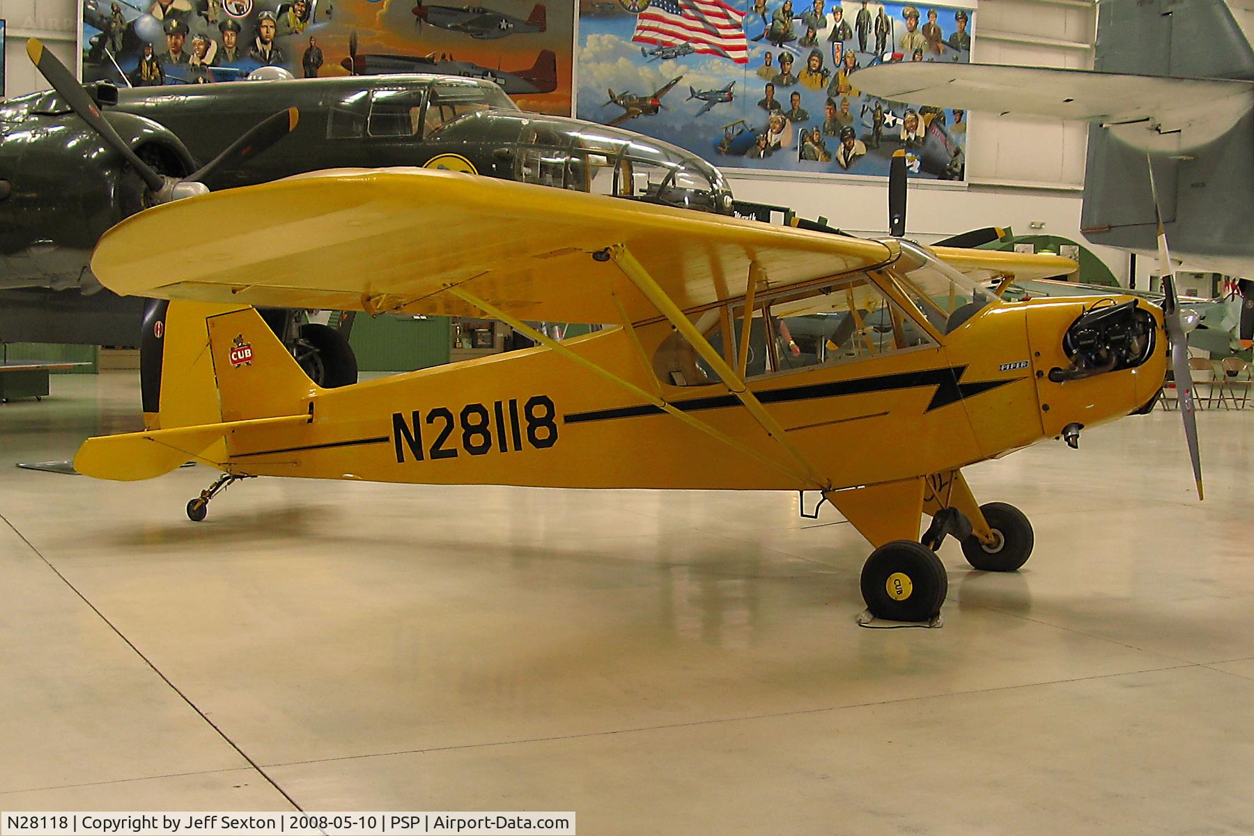 N28118, 1940 Piper J3L-65 Cub C/N 4594, Palm Springs Air Museum