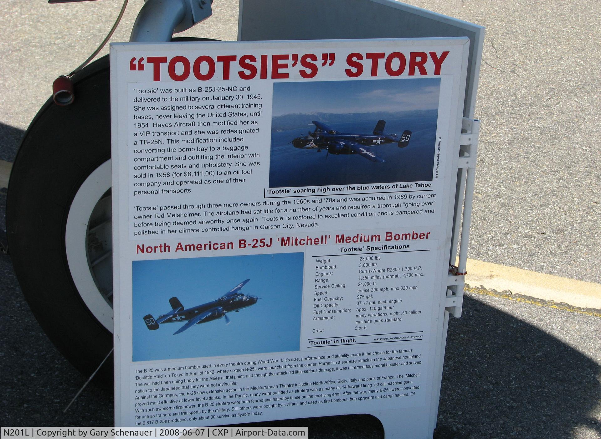 N201L, 1944 North American TB-25N Mitchell C/N 108-33881, History of 