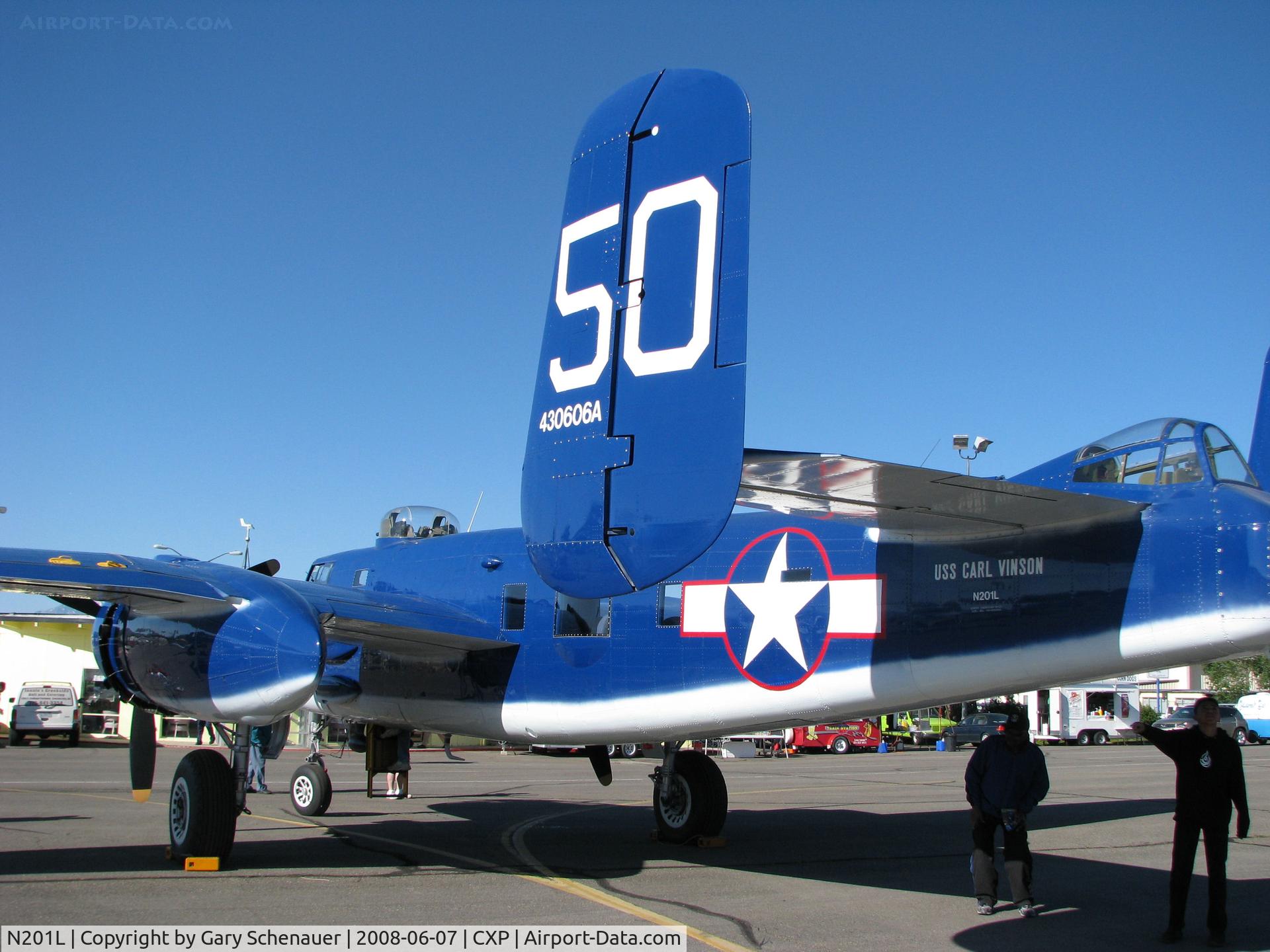 N201L, 1944 North American TB-25N Mitchell C/N 108-33881, At Carson City AP Open House