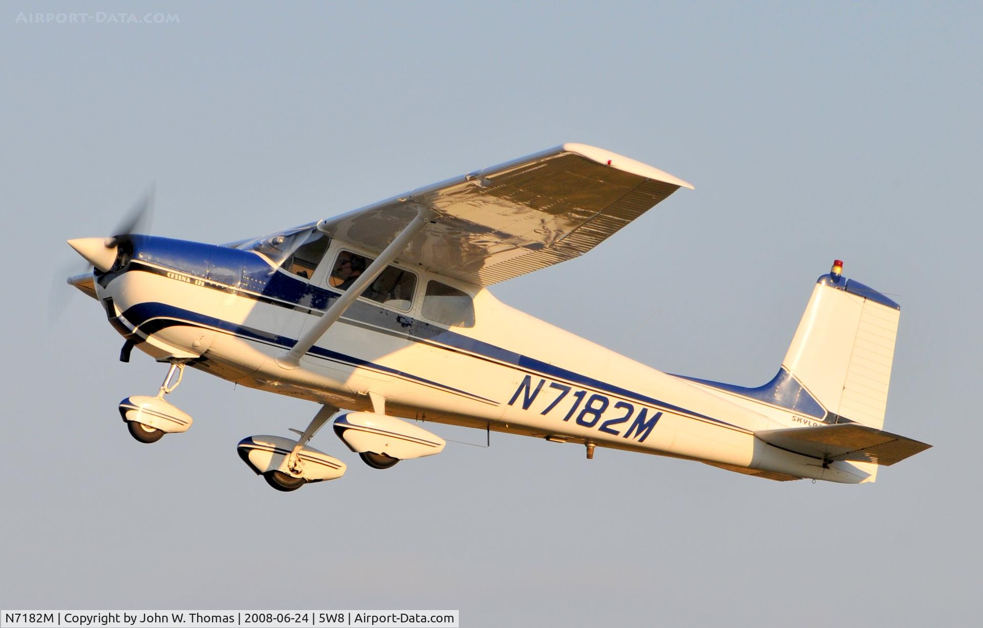 N7182M, 1958 Cessna 175 Skylark C/N 55482, Departing runway 4