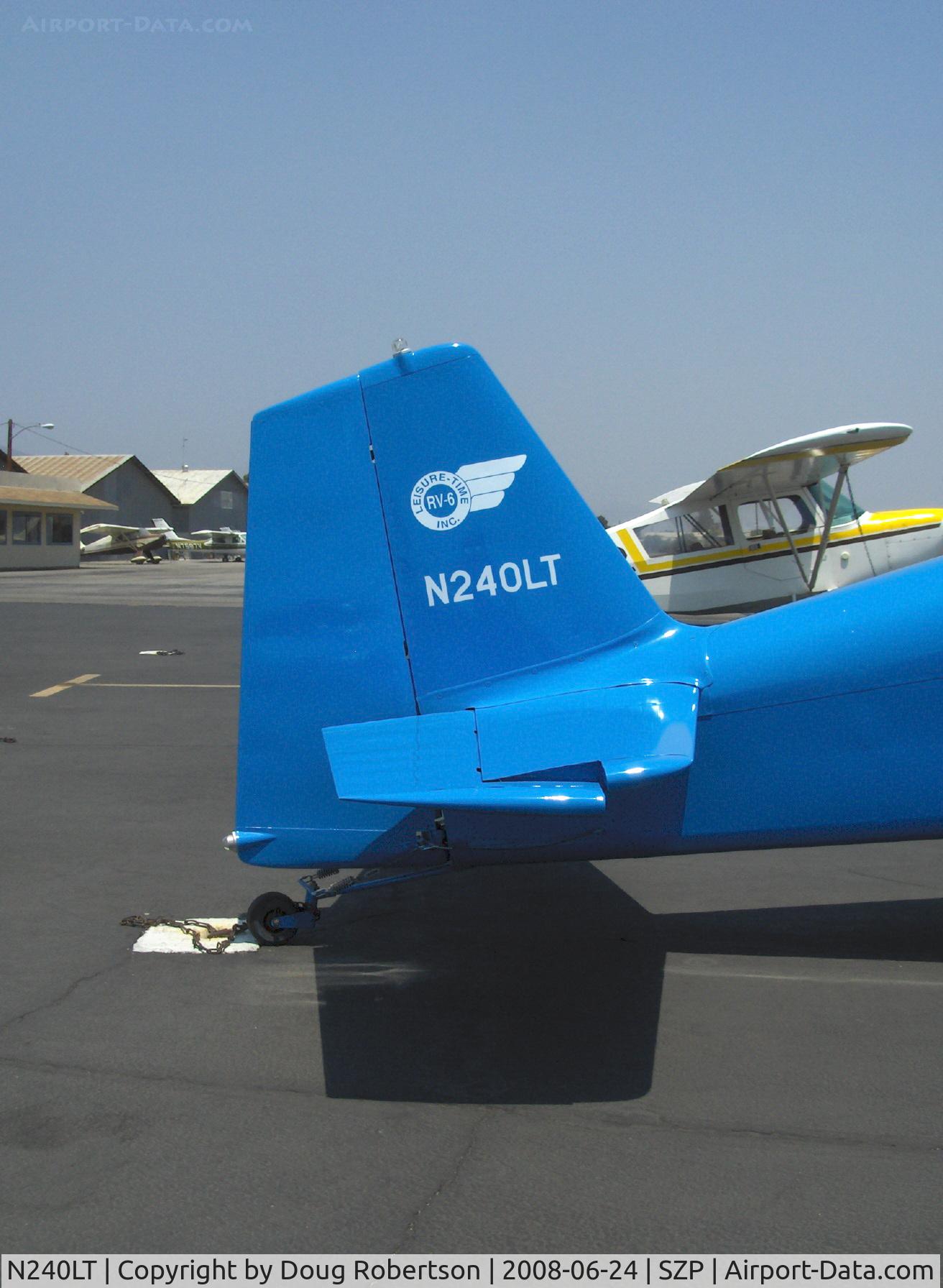 N240LT, 1998 Vans RV-6 C/N 24639, 1998 Leisure Time VAN's RV-6 'Wild Blue', Lycoming O-360-A1D 180 Hp, tail logo