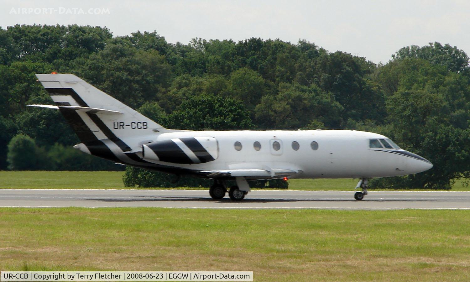 UR-CCB, 1968 Dassault Falcon 20C C/N 141, Ukranian Falcon 20 at Luton in June 2008
