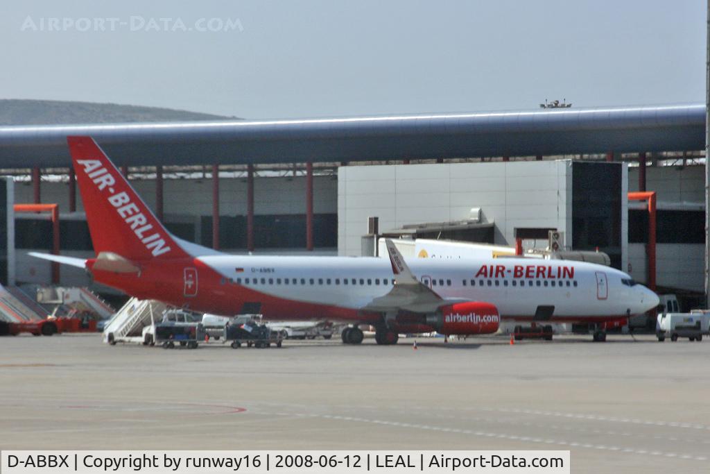 D-ABBX, 2007 Boeing 737-86J C/N 34969, Air Berlin at Gate