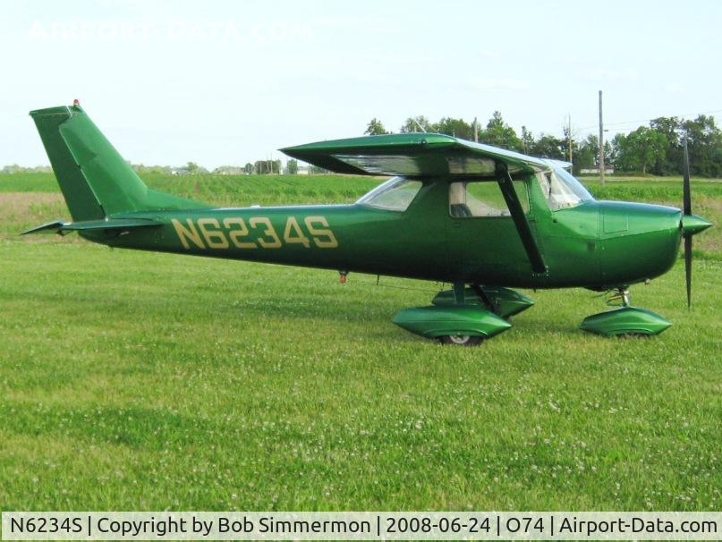 N6234S, 1967 Cessna 150G C/N 15067034, The grass ramp at Mount Victory, OH
