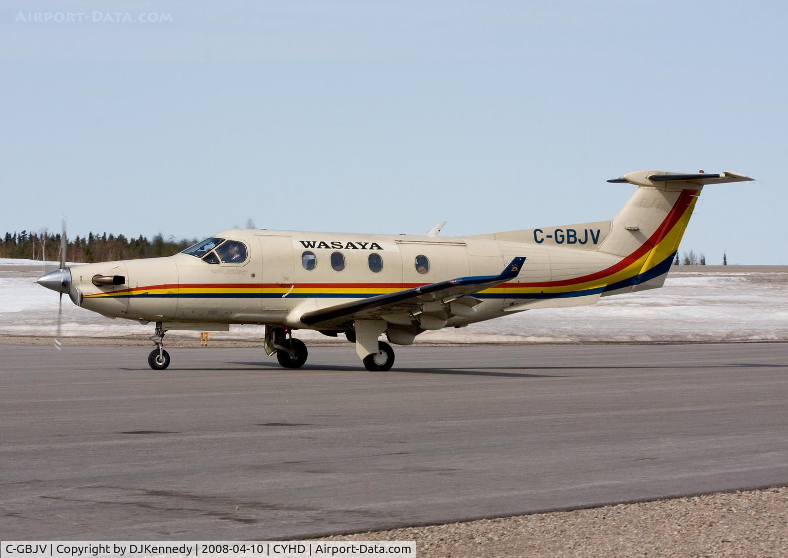 C-GBJV, 1998 Pilatus PC-12/45 C/N 237, Sitting on the ramp at the CYHD airport.