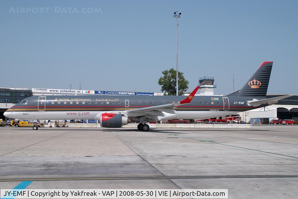 JY-EMF, 2007 Embraer 195LR (ERJ-190-200LR) C/N 19000067, Royal Jordanian Embraer 195