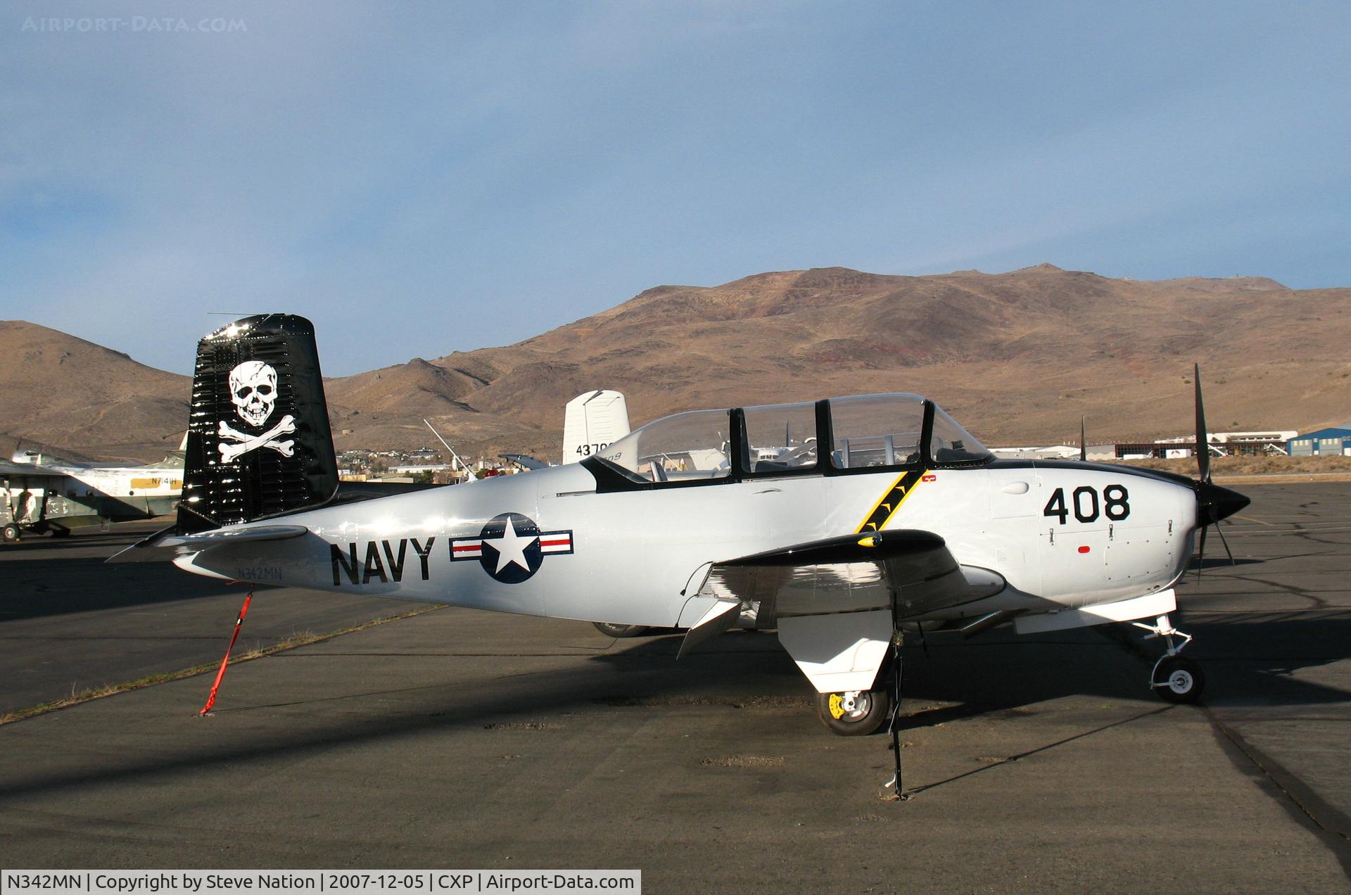 N342MN, 1956 Beech D-45 Mentor C/N BG-180, Beech T-34B in VF-103 Navy marks @ Carson City, NV