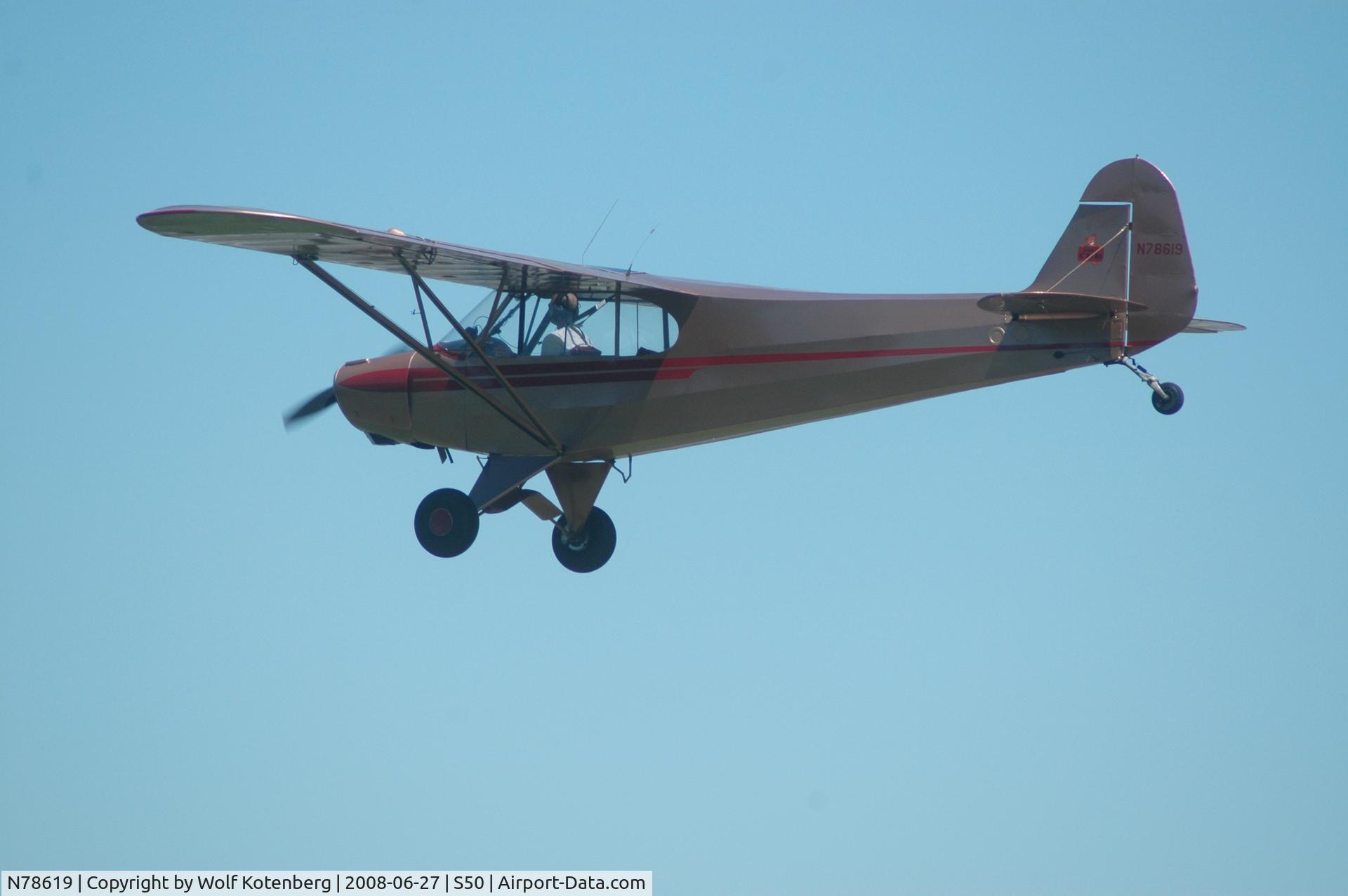 N78619, 1947 Piper PA-11 Cub Special C/N 11-1380, flying