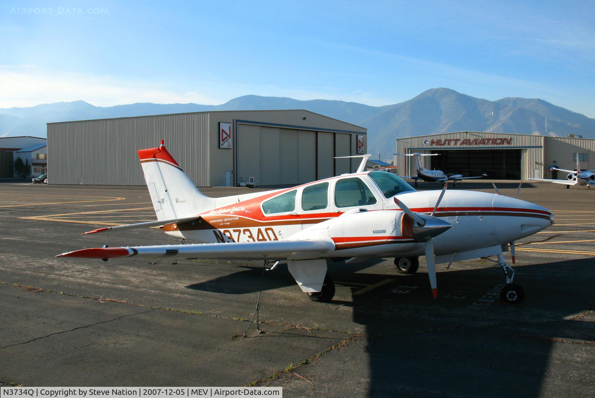 N3734Q, 1967 Beech C55 Baron (95-C55) C/N TE-303, Mel Lukins & Sons 967 Beech 95-C55 @ Minden, NV