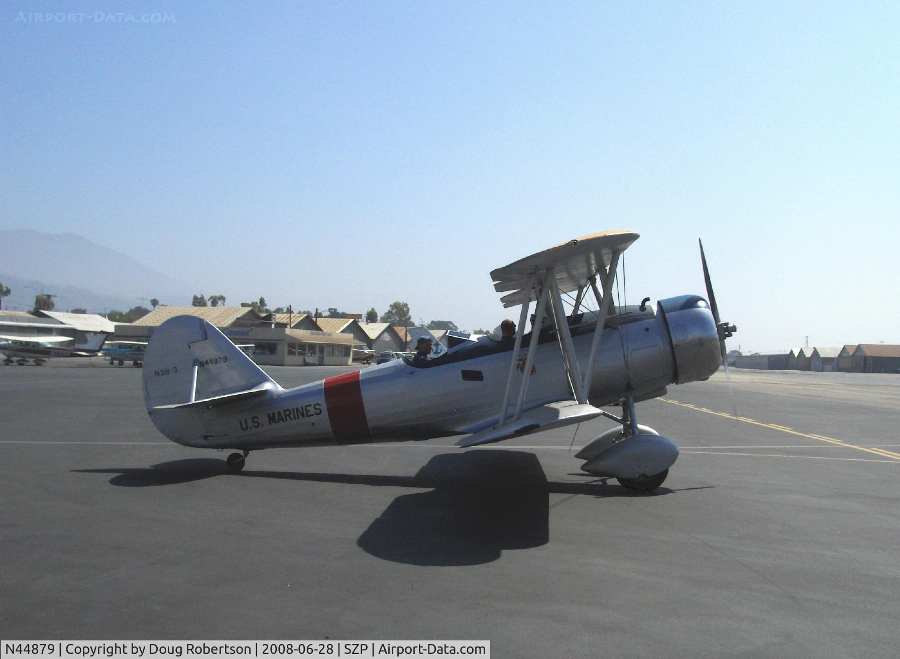 N44879, 1940 Naval Aircraft Factory N3N-3 C/N 4425, 1940 Naval Aircraft Factory N3N-3 'Yellow Peril', Lycoming R680 300 Hp upgrade, taxi