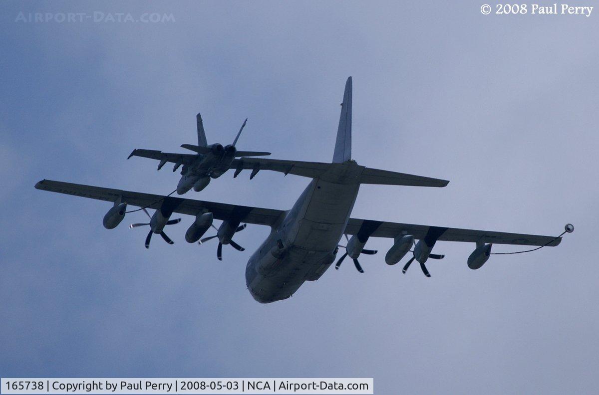 165738, 2001 Lockheed Martin KC-130J Hercules C/N 382-5506, Parting shot, looks almost like the Hornet is getting gas