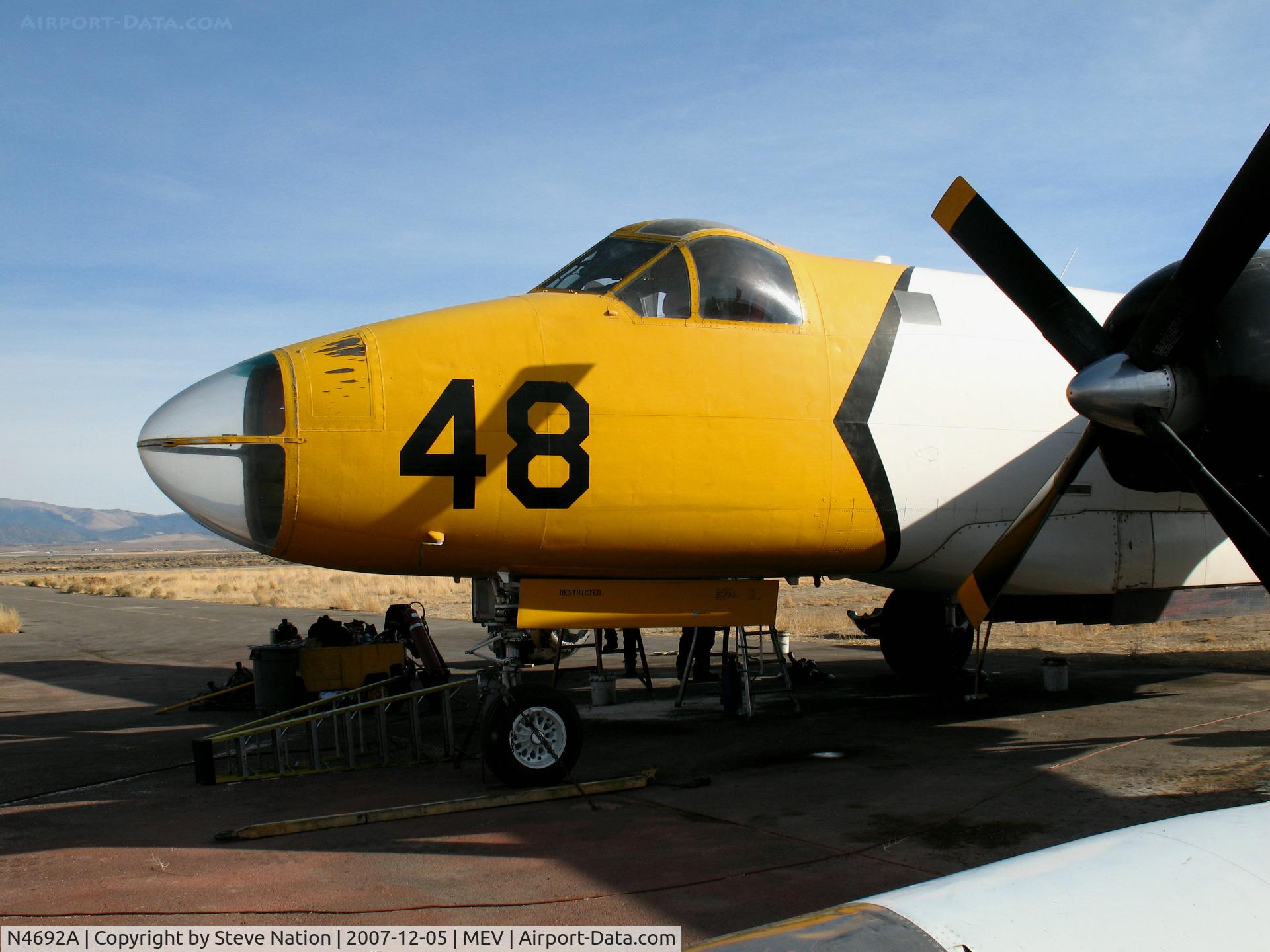 N4692A, 1961 Lockheed SP-2H (P2V-7S) Neptune C/N 726-7247, Close-Up nose of 1961 Lockheed SP-2H owned by Minden Air (Tanker T48) @ Minden, NV